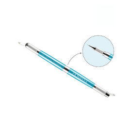 القلم دليل الحاجب الوشم اليدوي مع إبر معقمة المتاح الأزرق